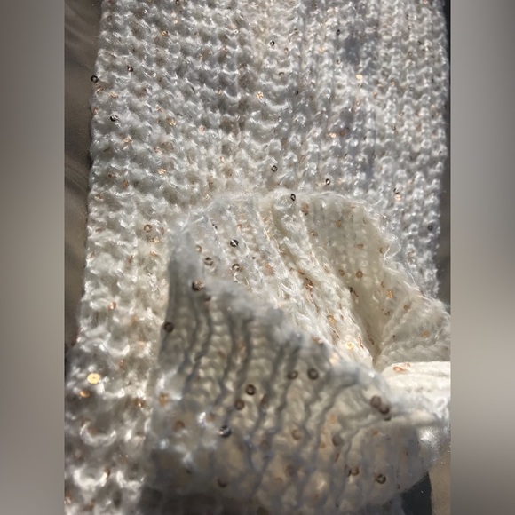 FWP💚 NWOT Cream with Gold Sequins Knit Leg Warmers - OSFM - Picture 3 of 4